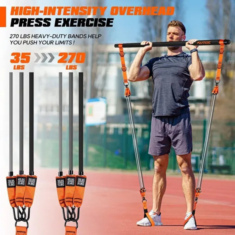 Pilates Yoga Barı - Kit Bar Pilates dengan Tali Resistensi